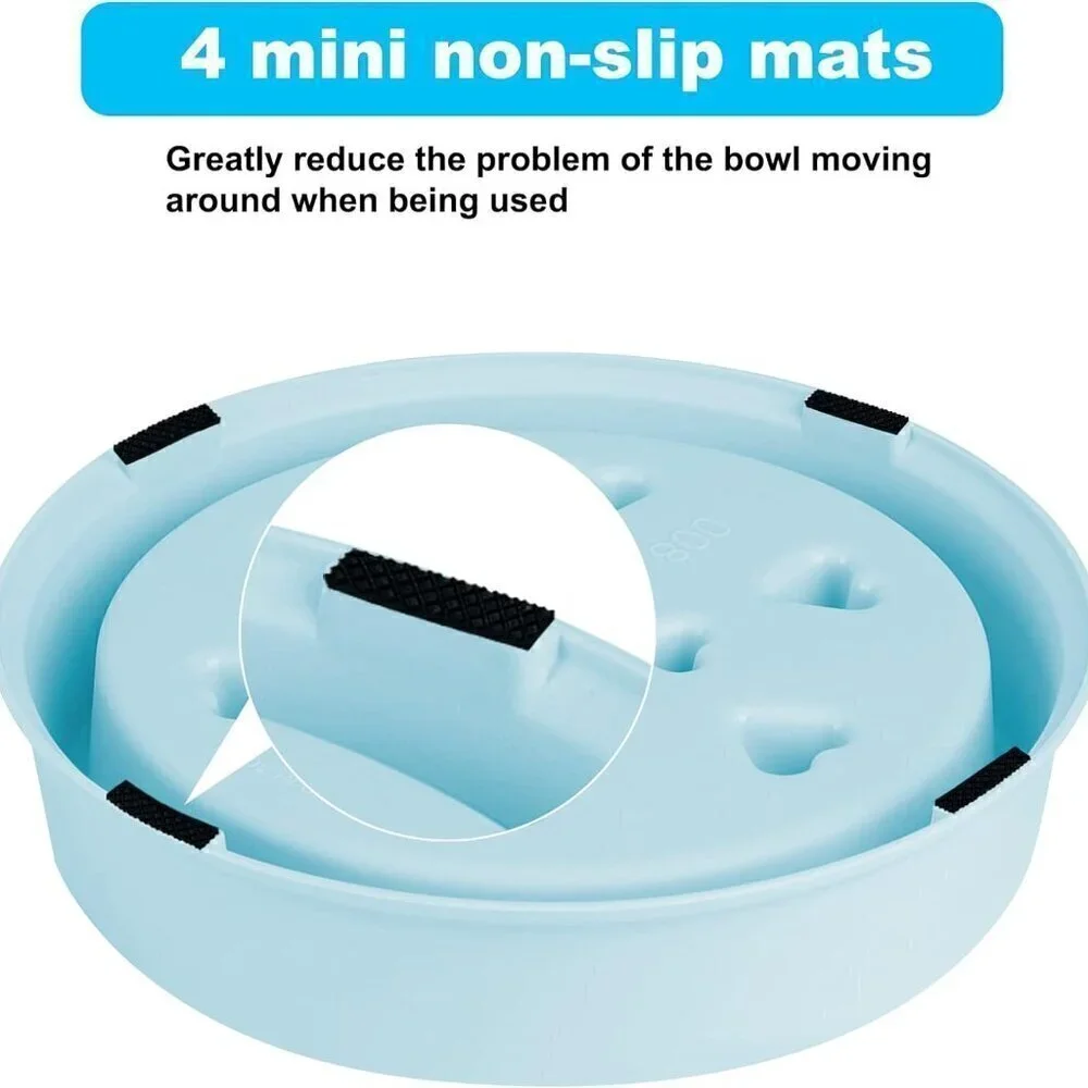 Slow Feeder for dogs or cats / Anti Choking Pet Bowl / Blue